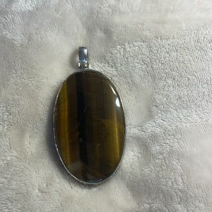 Woman’s tiger eye pendant, silver